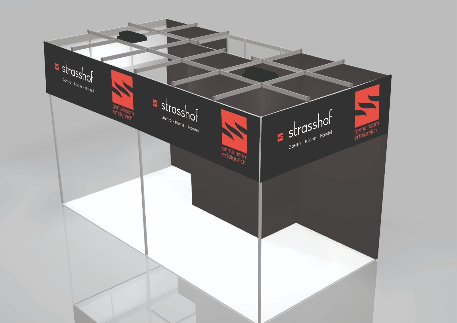 Strasshof Messestand-Design – 3D Konzeption Kreativagentur Salzburg